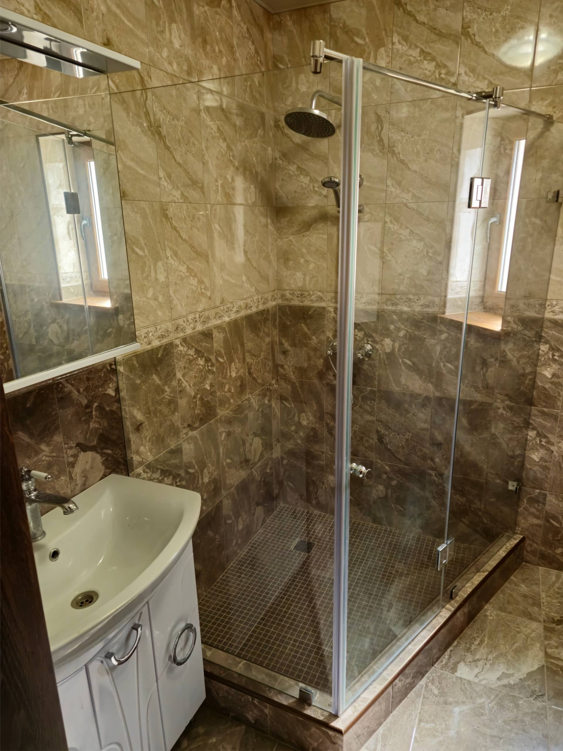 душевая угловая дверь петлях прозрачное стекло хром петли