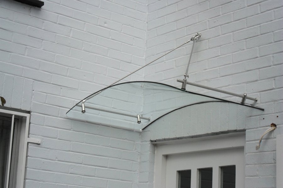 Козырьки стеклянные фото | Атлант Стекло